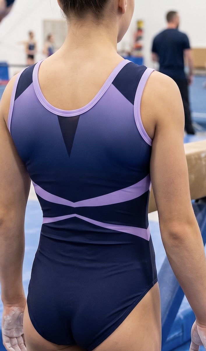 Rigel sleeveless practice leotard back view — Lore Leos