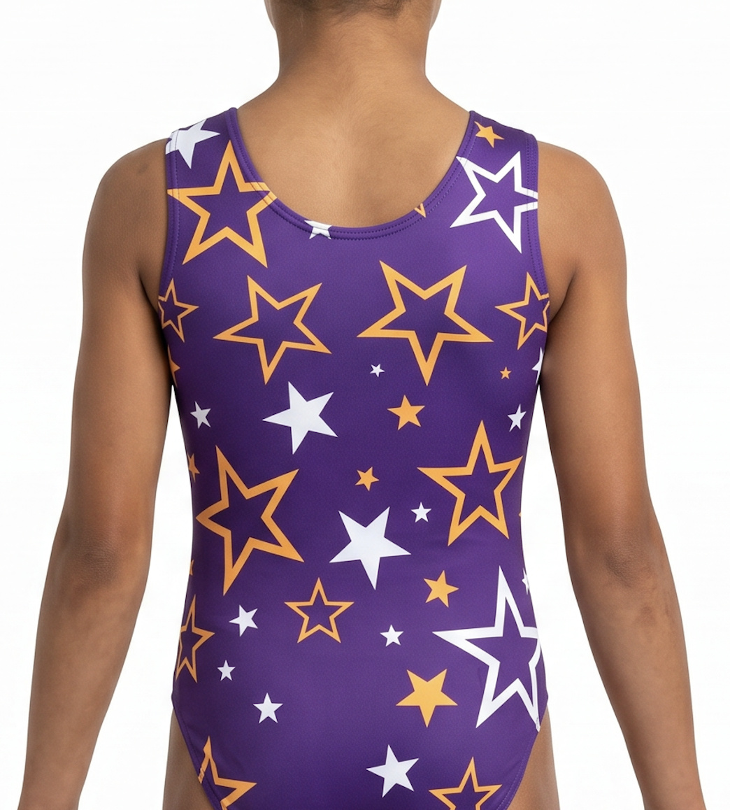 Selene sleeveless practice leotard back view — Lore Leos