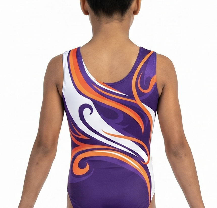 Juno sleeveless practice leotard back view — Lore Leos